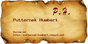 Putternek Humbert névjegykártya